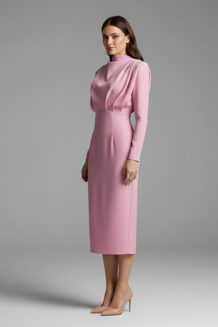 Renée | Mock-Neck Long-Sleeve Maxi Dress
