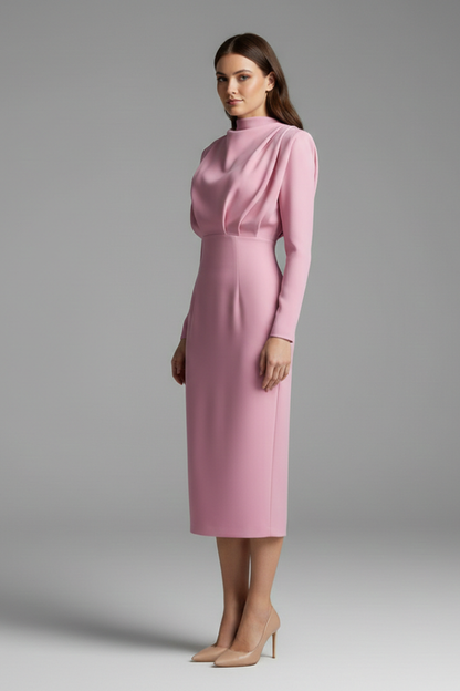 Renée | Mock-Neck Long-Sleeve Maxi Dress