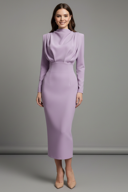 Renée | Mock-Neck Long-Sleeve Maxi Dress