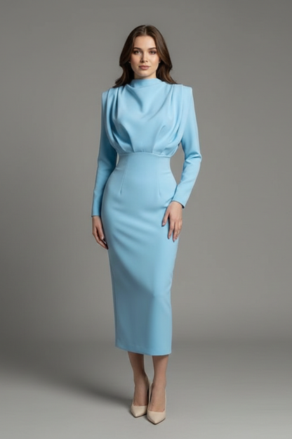 Renée | Mock-Neck Long-Sleeve Maxi Dress