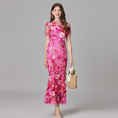 Fioren | Floral Appliqué Sleeveless Maxi Dress