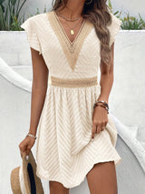 Sévane | V-Neck Openwork Mini Dress