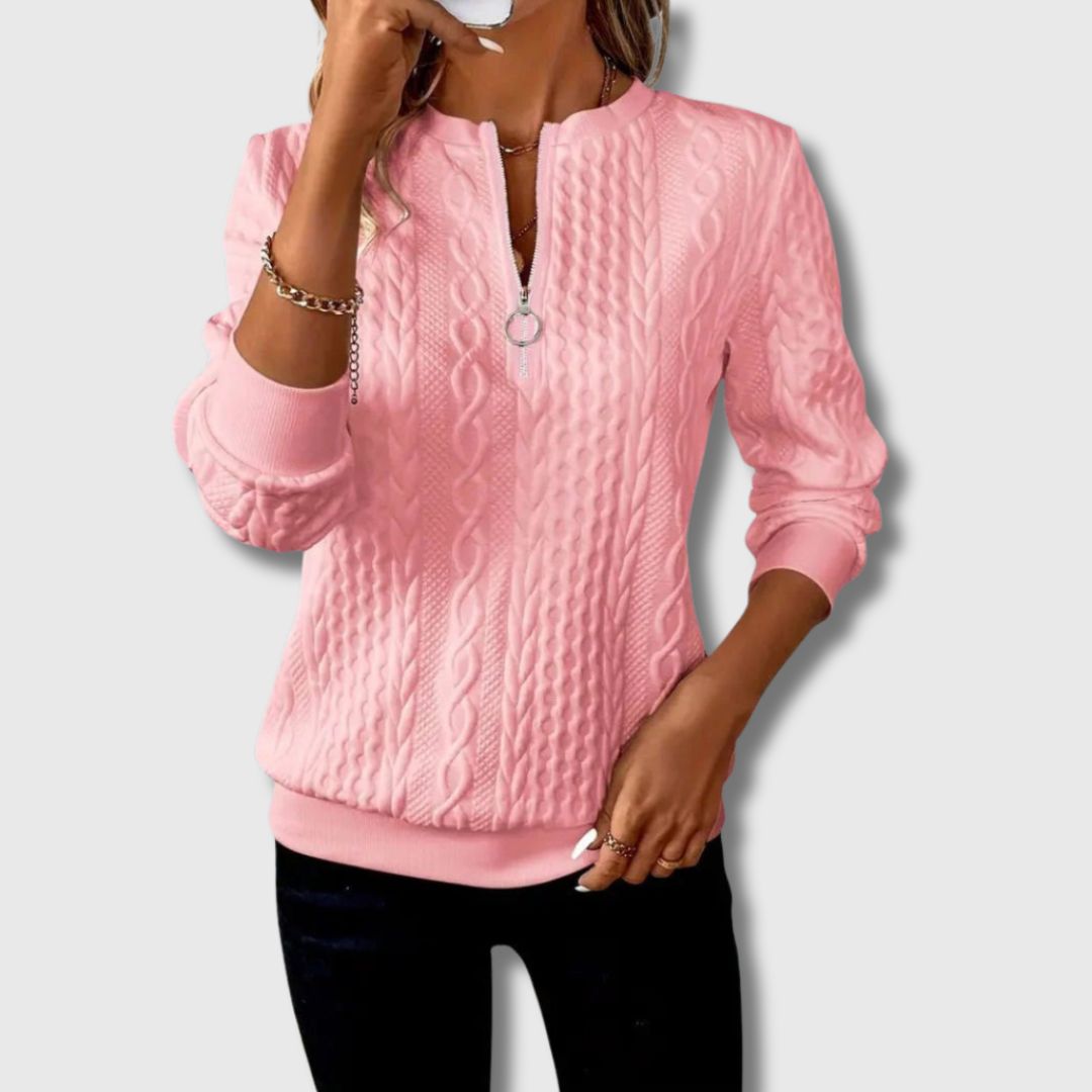 Ottilie | Cable Knit Long Sleeve Sweater