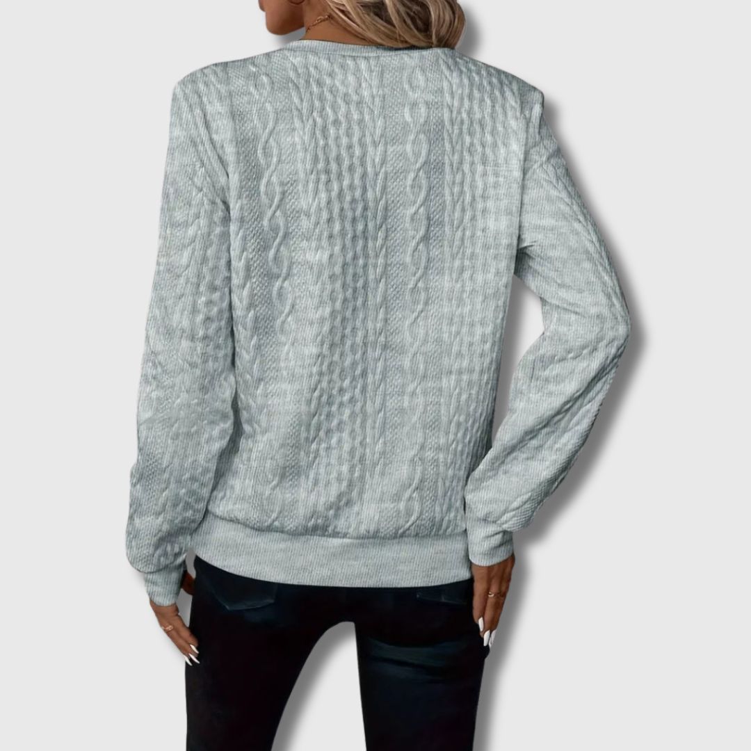 Ottilie | Cable Knit Long Sleeve Sweater