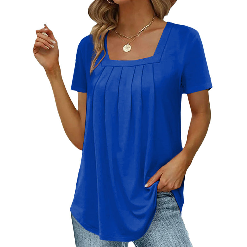 Camélia | Square Neck Pleated Blouse