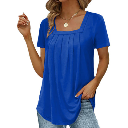 Camélia | Square Neck Pleated Blouse