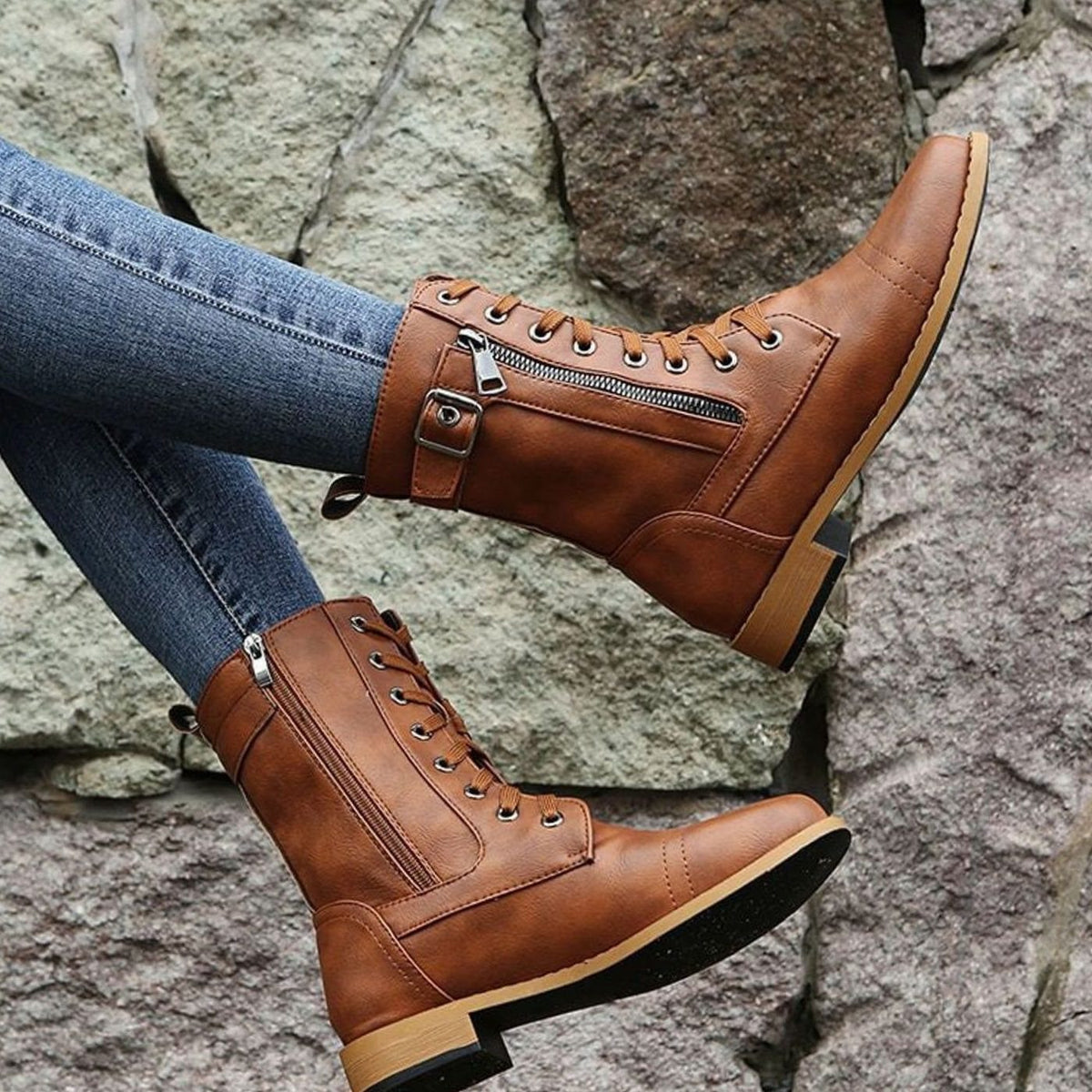 Women's Shelby lace-up combat boots - view 16