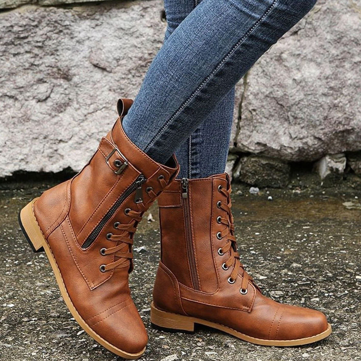 Women's Shelby lace-up combat boots - view 9