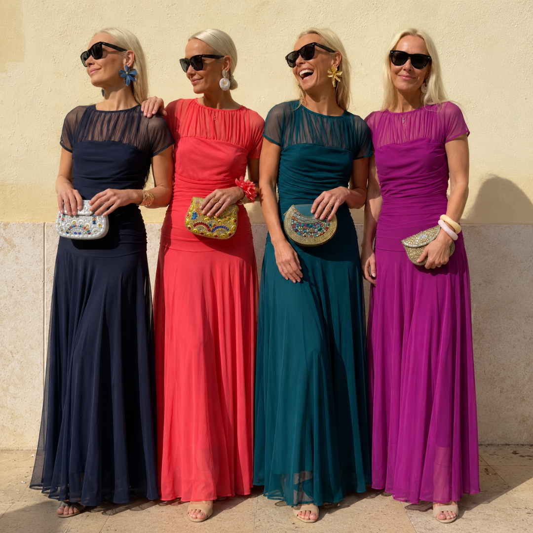 Zaira | Round Neck Chiffon Dress