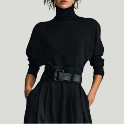 Sigrun | Turtleneck Top & Straight-Leg Trouser Set