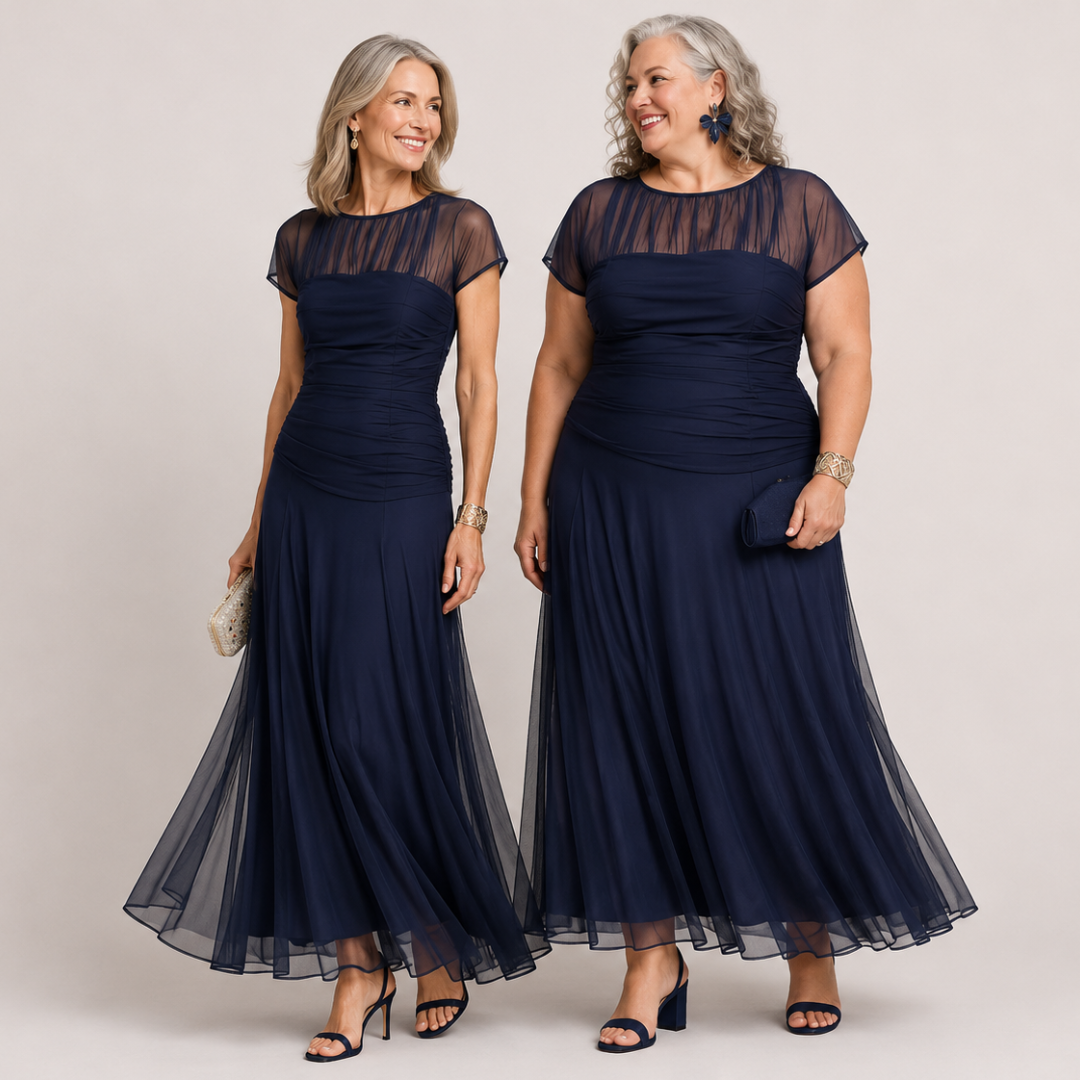 Zaira | Round Neck Chiffon Dress