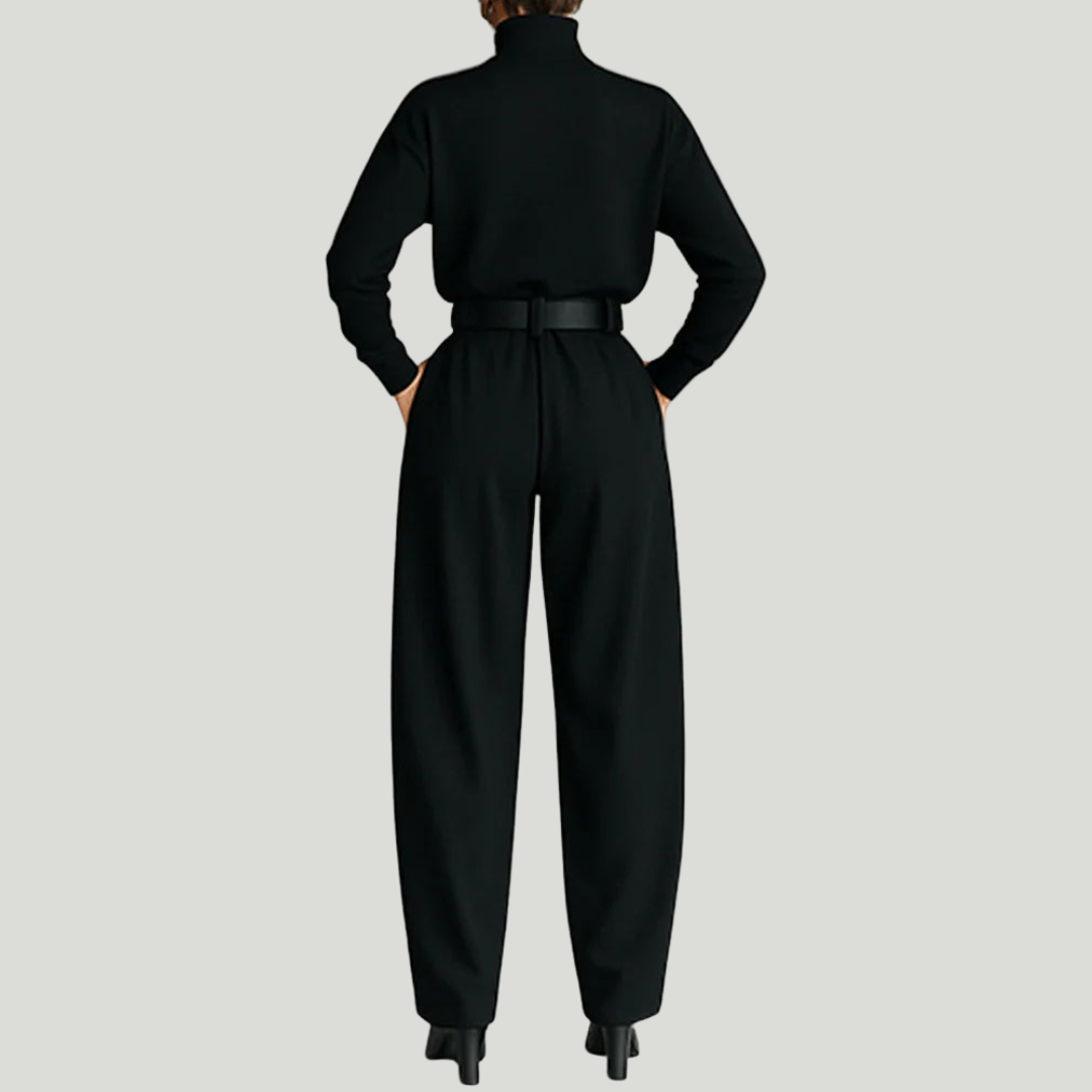 Sigrun | Turtleneck Top & Straight-Leg Trouser Set