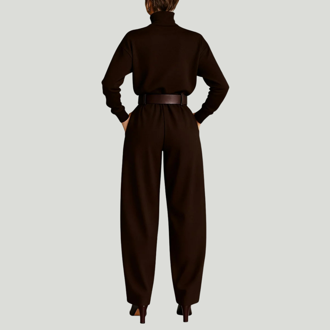 Sigrun | Turtleneck Top & Straight-Leg Trouser Set