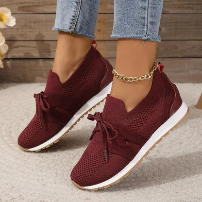 Women's Siri slip-on lace-detail sneakers in Burgundy