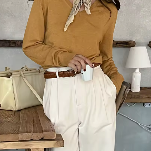 Serena | Belted Wide-Leg Dress Pants