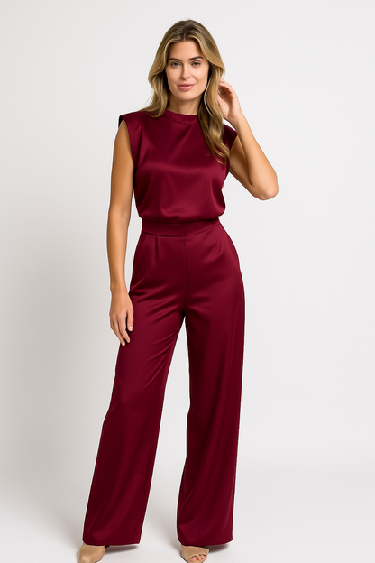 Lise | High-Neck Open-Back Wide-Leg Jumpsuit
