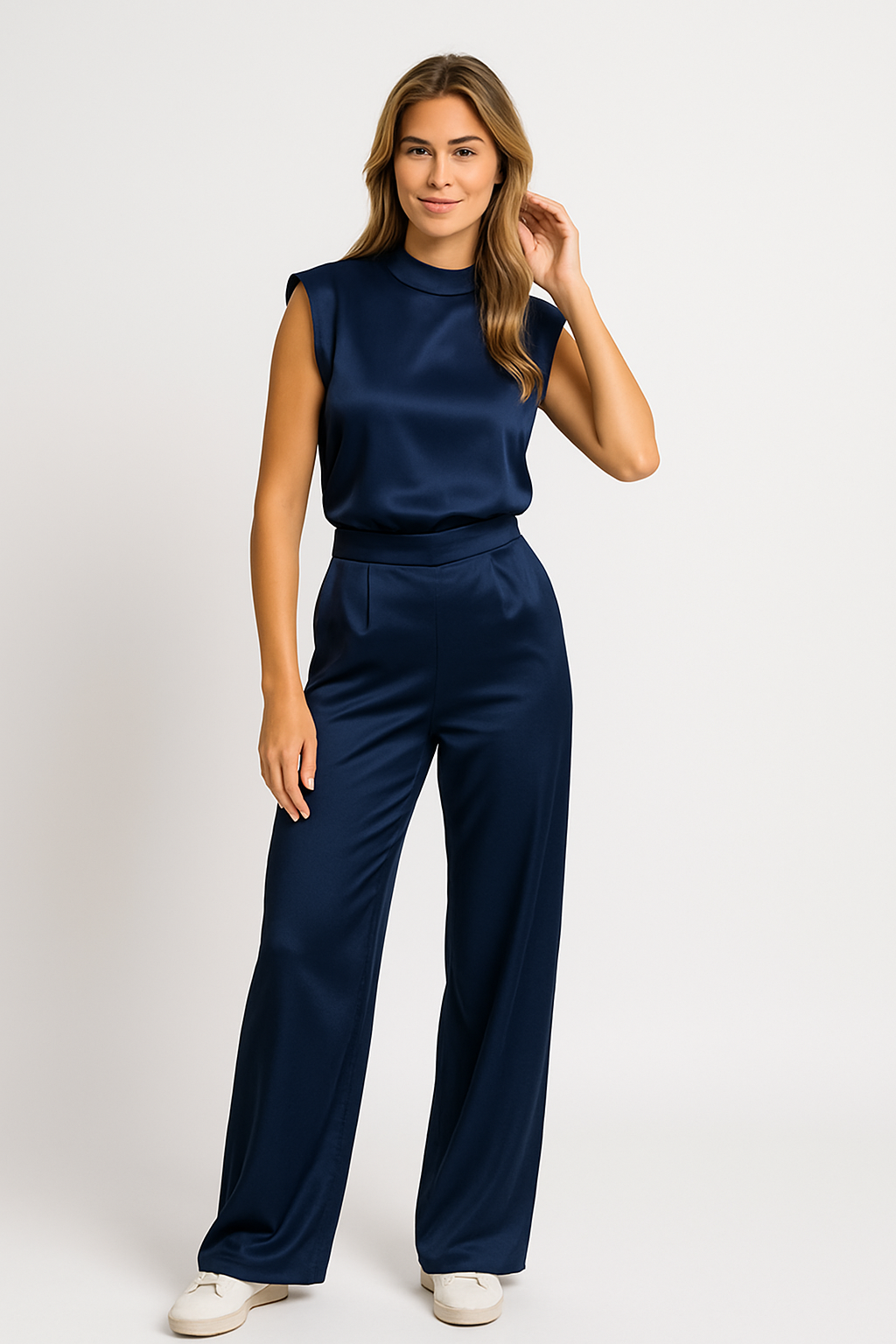 Lise | High-Neck Open-Back Wide-Leg Jumpsuit