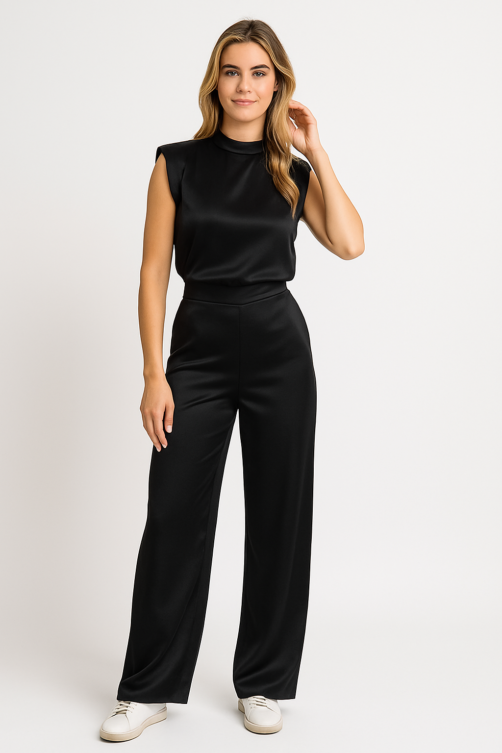 Lise | High-Neck Open-Back Wide-Leg Jumpsuit