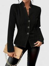 Solvej stand collar dress jacket, front view