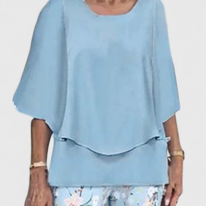 Sabella | Crew Neck Top & Printed Pants Set