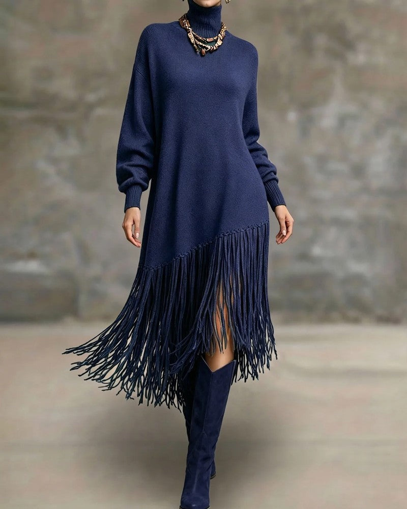 Women's Stina fringe hem maxi sweater dress - view 4