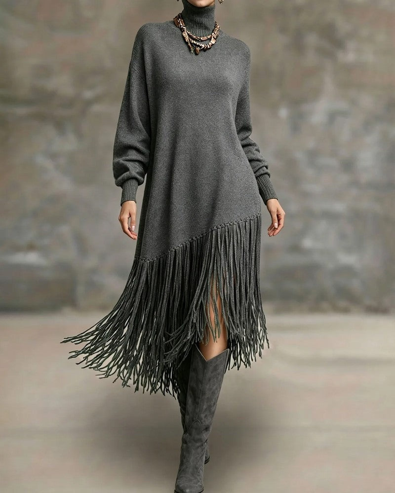 Women's Stina fringe hem maxi sweater dress - view 5