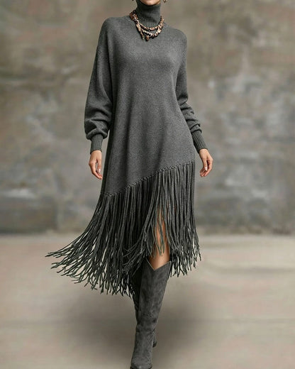 Women's Stina fringe hem maxi sweater dress - view 5