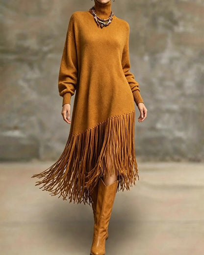 Women's Stina fringe hem maxi sweater dress - view 7