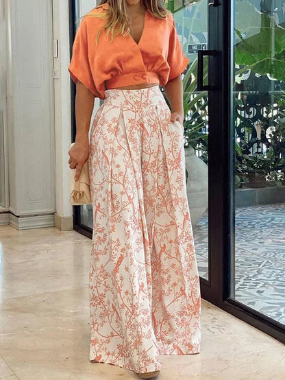 Sulina | Floral Wide-Leg Pants Set