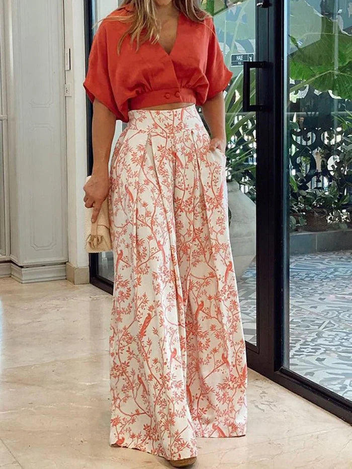 Sulina | Floral Wide-Leg Pants Set