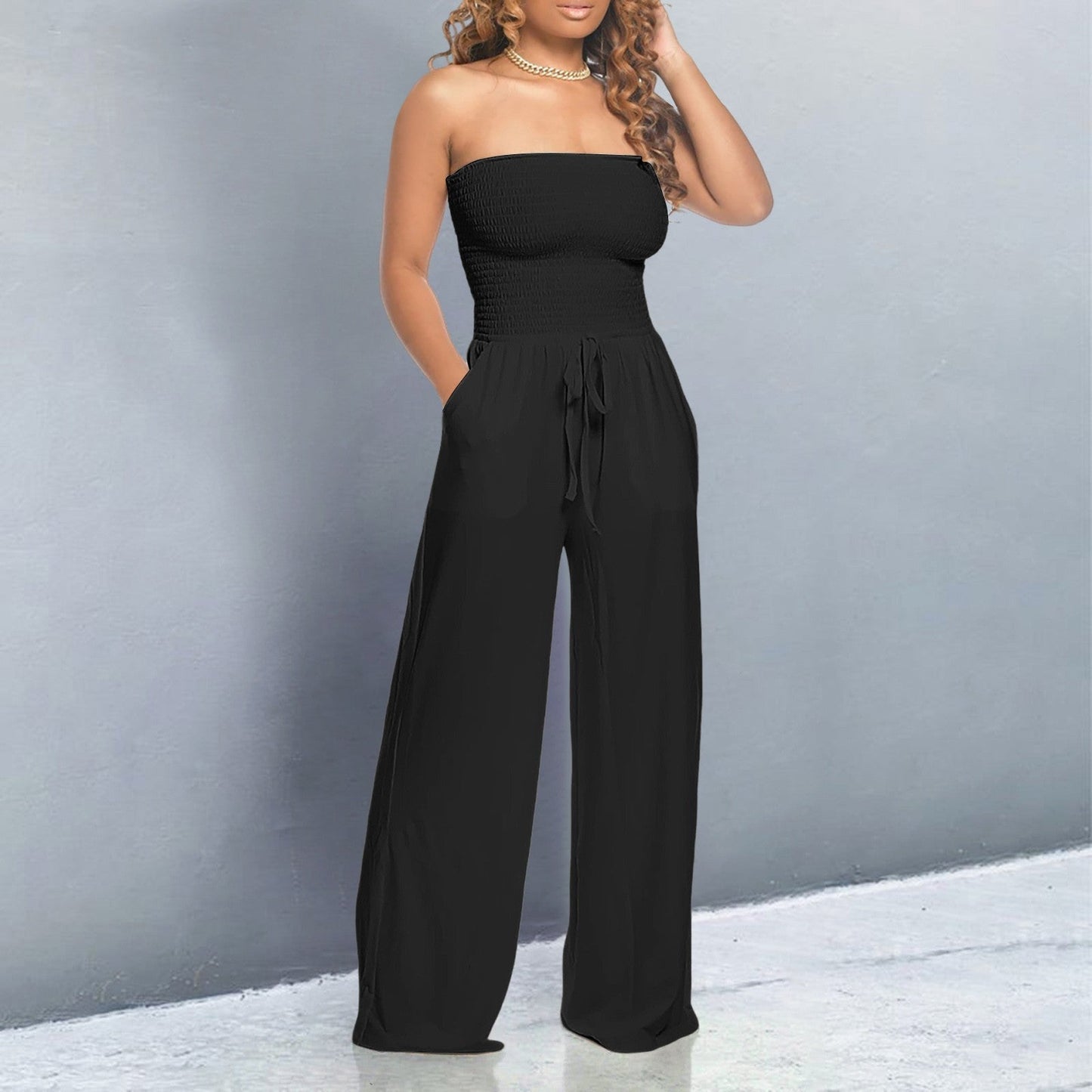 Amara | Off Shoulder Wide Leg Jumpsuit
