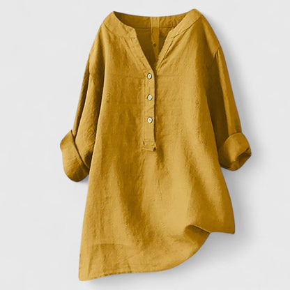 Augusta | V Notch Button Front Blouse
