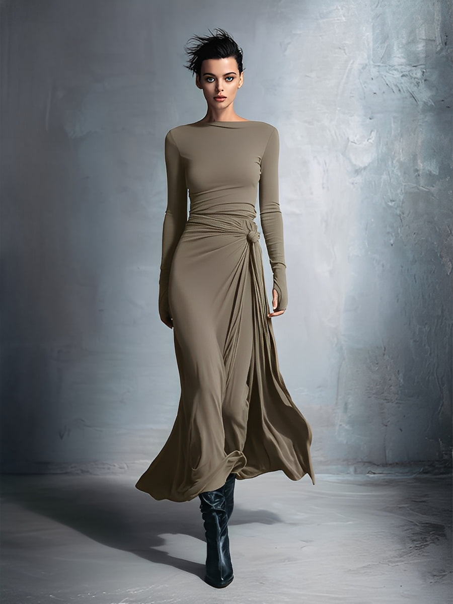Greer | Knot-Front Wrap Maxi Dress