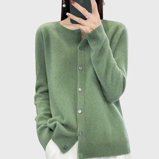 Elna | Clean Button-Front Knit Cardigan
