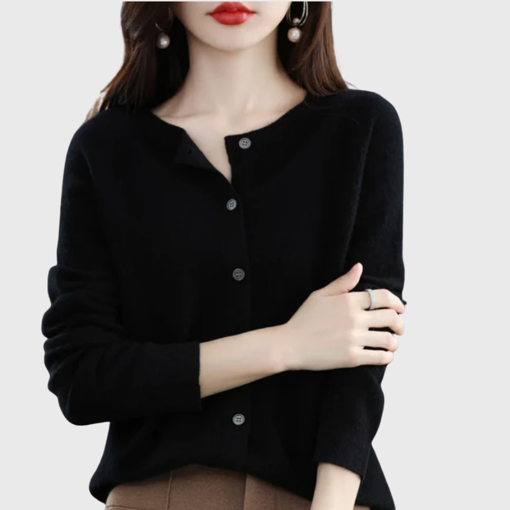 Elna | Clean Button-Front Knit Cardigan