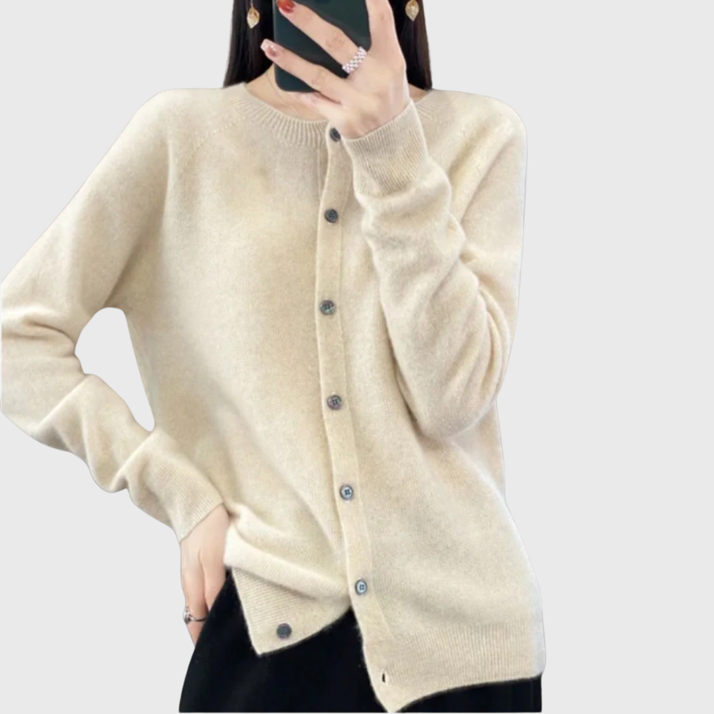 Elna | Clean Button-Front Knit Cardigan