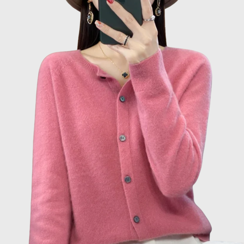 Elna | Clean Button-Front Knit Cardigan