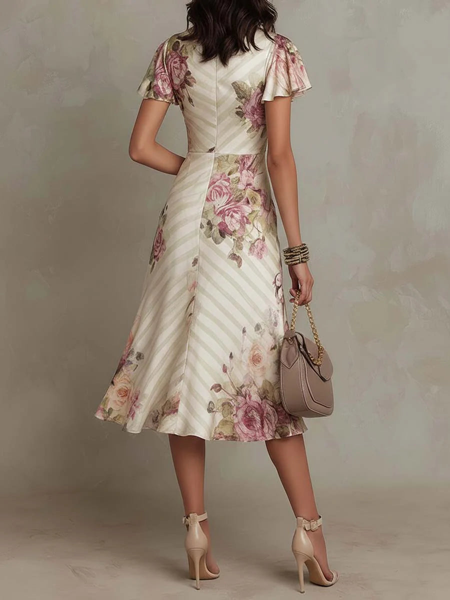 Perdita | Floral Wrap V-Neck Midi Dress