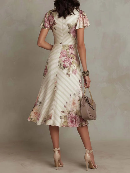 Perdita | Floral Wrap V-Neck Midi Dress