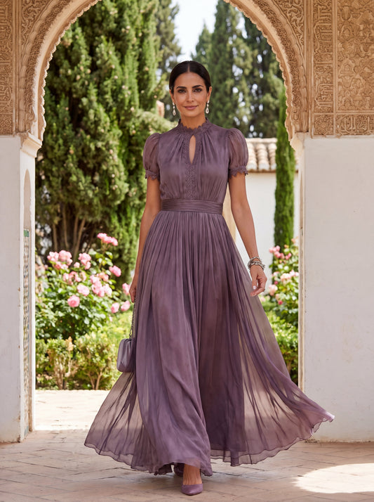 Women's Violaine flowy purple midi dress - view 1