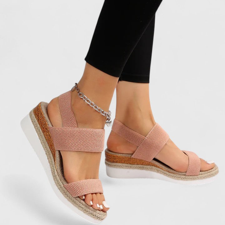 Merielle | Stretch Strap Wedge Sandals