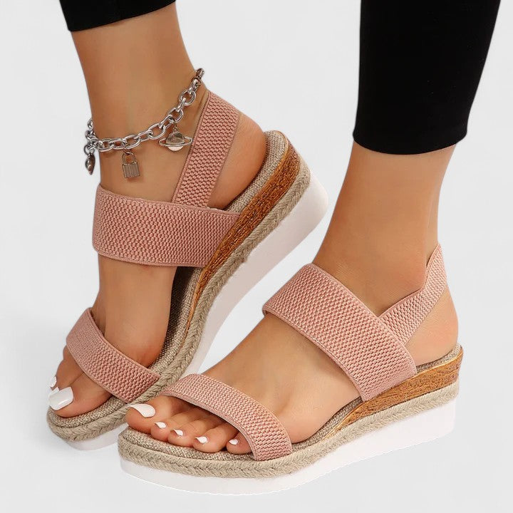 Merielle | Stretch Strap Wedge Sandals