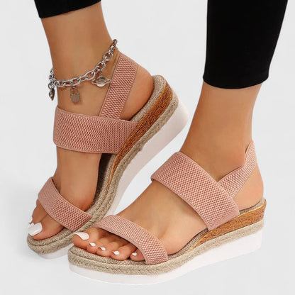 Merielle | Stretch Strap Wedge Sandals