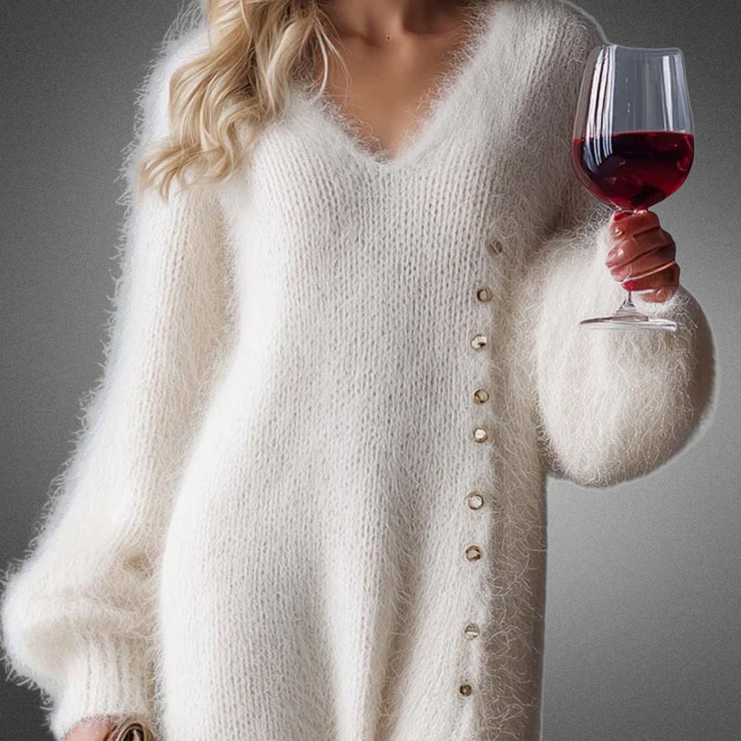 Women's Wendeline balloon-sleeve side-slit maxi sweater dress - view 2