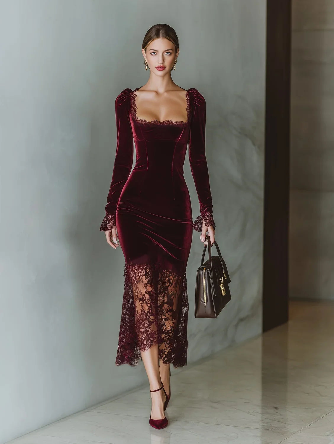 Women's Whitney long sleeve formal maxi dress - view 2