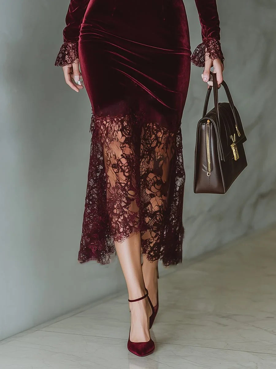 Women's Whitney long sleeve formal maxi dress - view 8