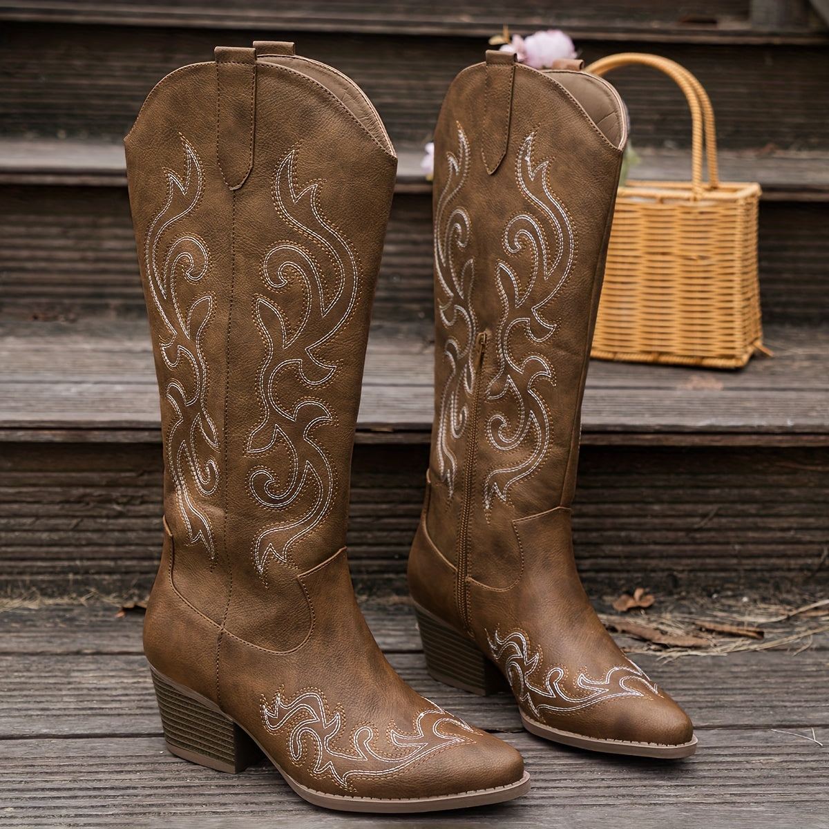 Women's Wilma embroidered knee-high cowboy boots - view 18