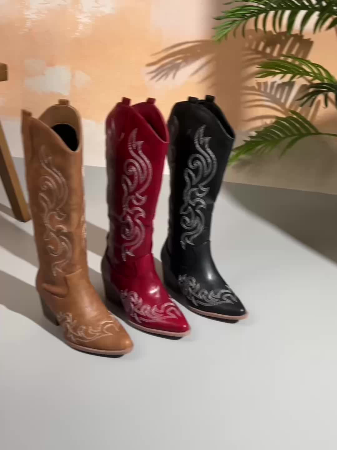 Women's Wilma embroidered knee-high cowboy boots - view 19