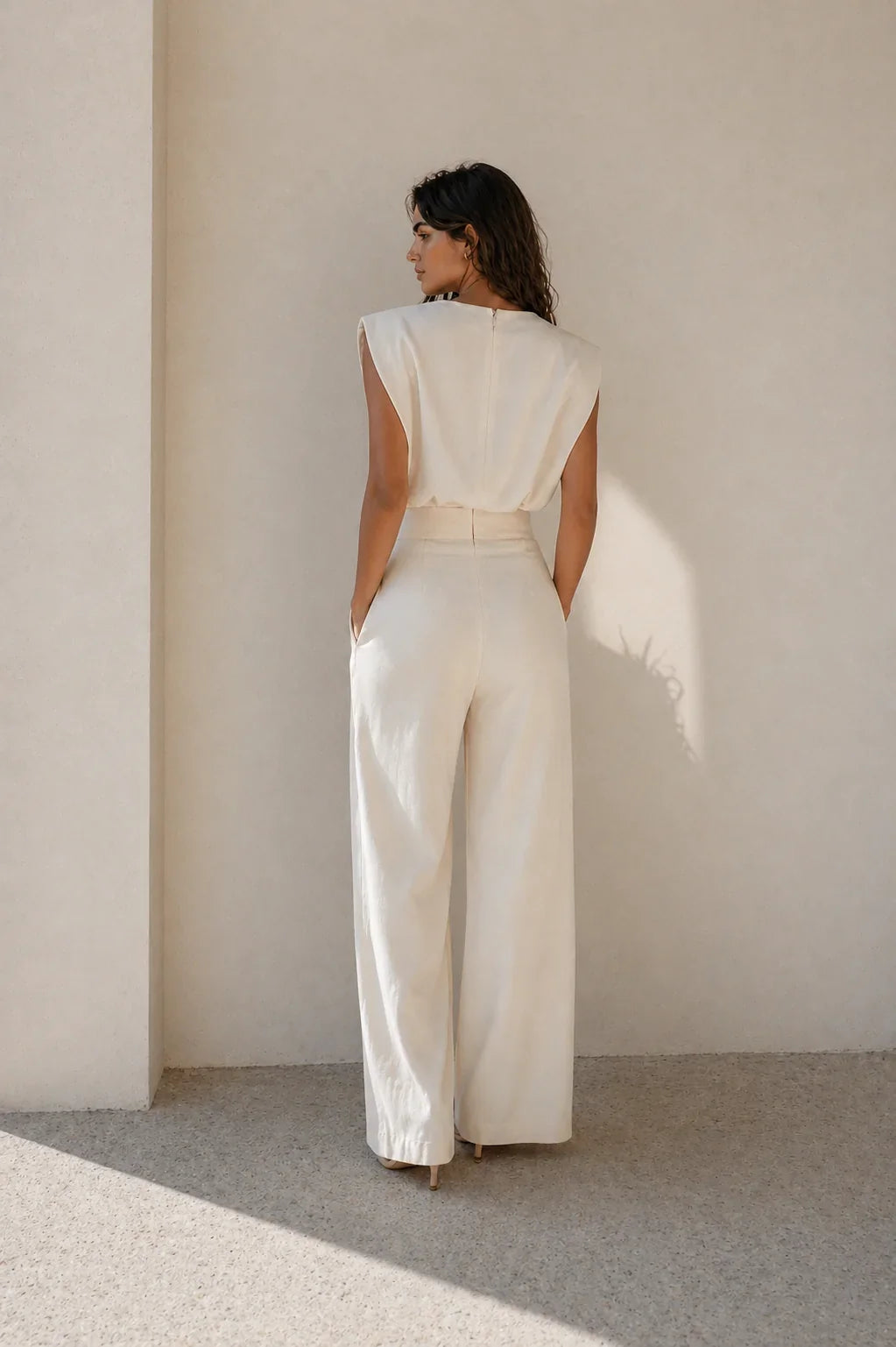 Léontine | Bloused Wide-Leg Pleated Jumpsuit