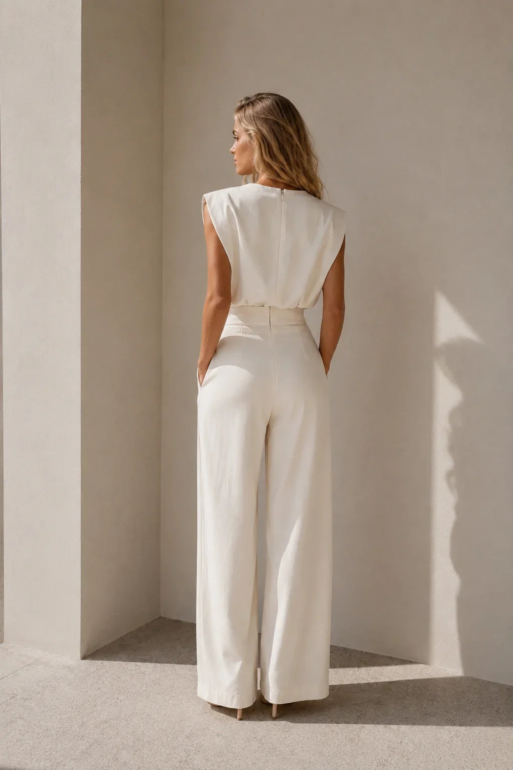 Léontine | Bloused Wide-Leg Pleated Jumpsuit